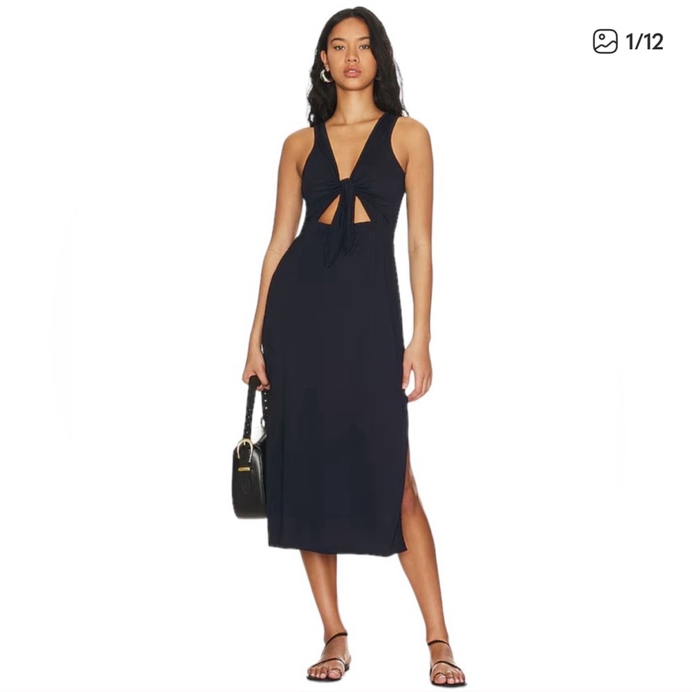 Splendid Reversible Tie-Front Midi Dress